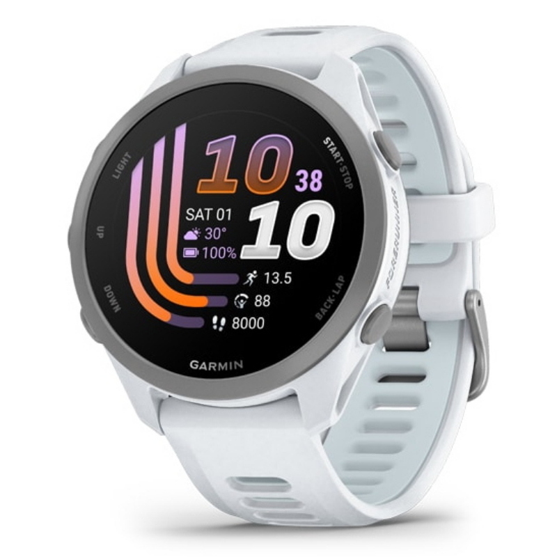 Garmin forerunnerÂ® 170 steinweiss/pudergrau mit schnellwechsel-silikon-armband 20 mm steinweiss/cloud blue - Immagine 4