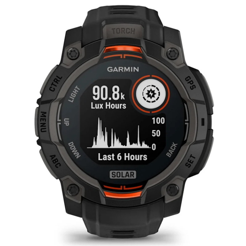 Garmin instinctÂ® 3 solar 45mm schwarz mit silikon-wechselarmband 22 mm schwarz