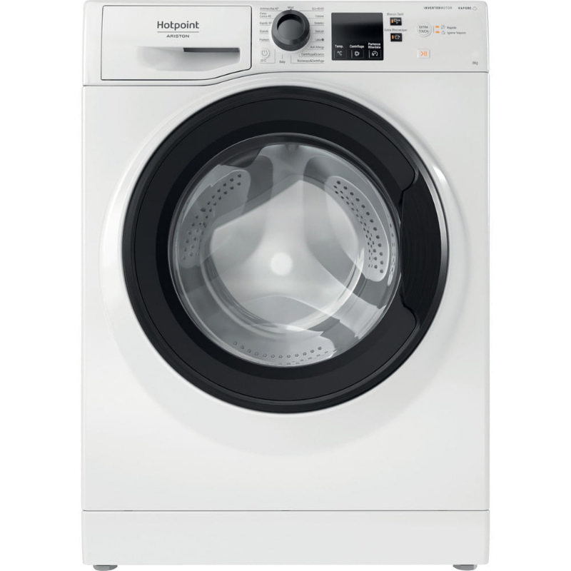Hotpoint lavatrice 8kg invertervapore a-10% 1400giri nf827wk it