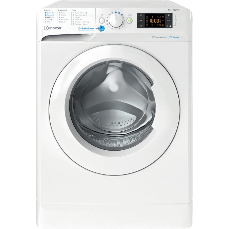 Indesit lavatrice 9kg inverter a 1200giri vapore bwe 91296x wv it
