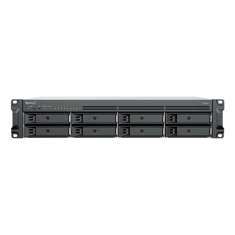 Nas rack 2u synology rs1226+ 8xhdd nohdd 3.5``/2.5`` sata 4p 1gbe 4gb ram cpu 4c 2.2 ghz amd ryzen v1500b 1x250w