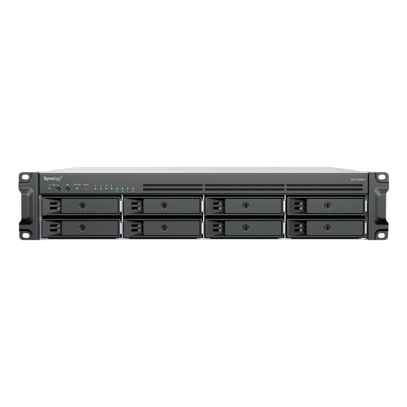 Nas rack 2u synology rs1226rp+ 8xhdd nohdd 3.5``/2.5`` sata 4p 1gbe 4gb ram cpu 4c 2.2 ghz amd ryzen v1500b 2x350w