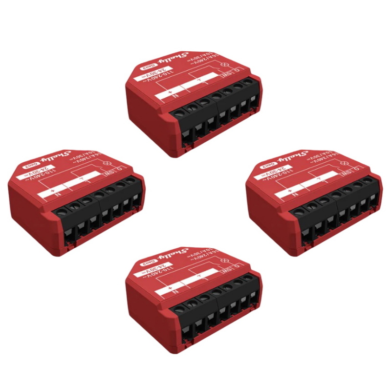 Shelly 1pm gen3 unterputz relais max 16a 1 kanal wlan, bluetooth, smart-schalter 4er pack