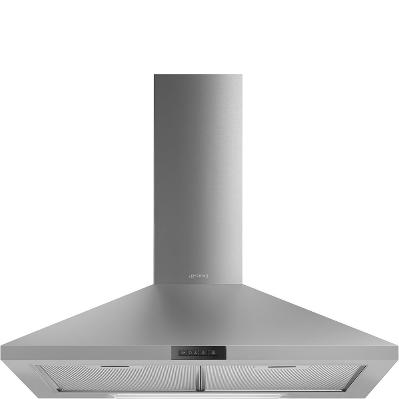 Smeg cappa aspirante a muro 60cm 180w d inox luce led kde600ex