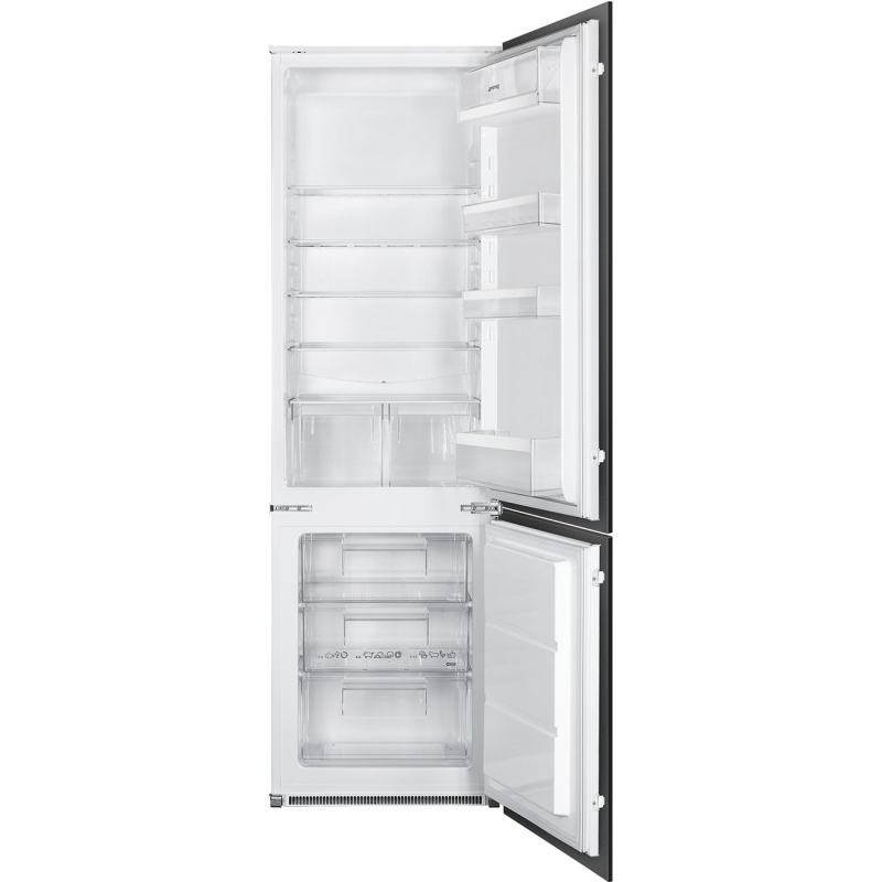 Smeg frigo incasso combinato statico no frost 271lt e bianco c4172e