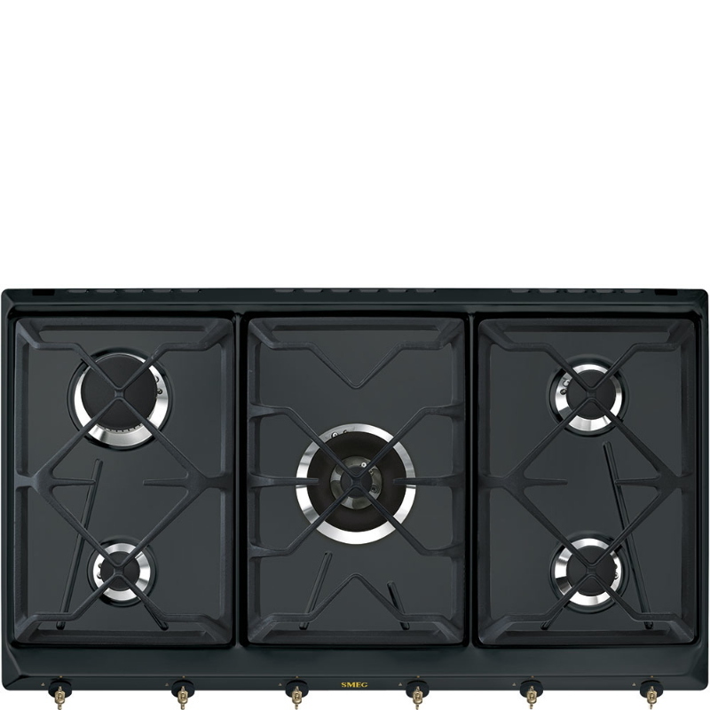 Smeg piano cottura incasso gas 5 zone 90cm antracite srv896aogh