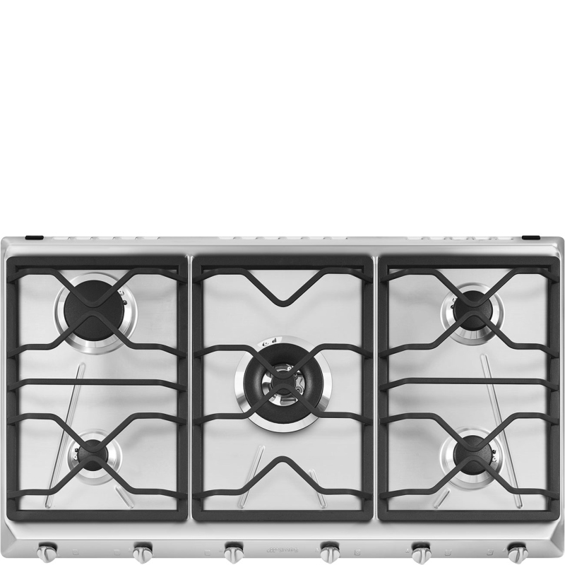 Smeg piano cottura incasso gas 5 zone 90cm inox srv596o