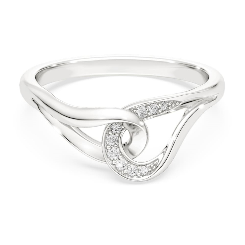Swarovski 5745563 anello swarovski classica, taglio round, concatenato, bianco, argento sterling, finitura oro 18k di swarovski originale