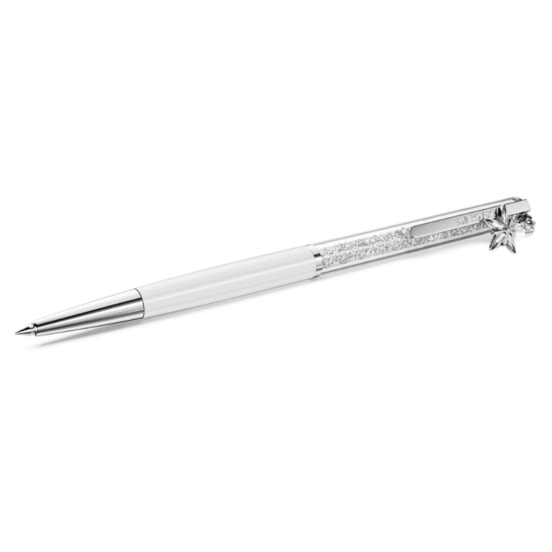 Swarovski 5717136 penna a sfera crystalline, bianco, laccato bianco, cromato di swarovski originale