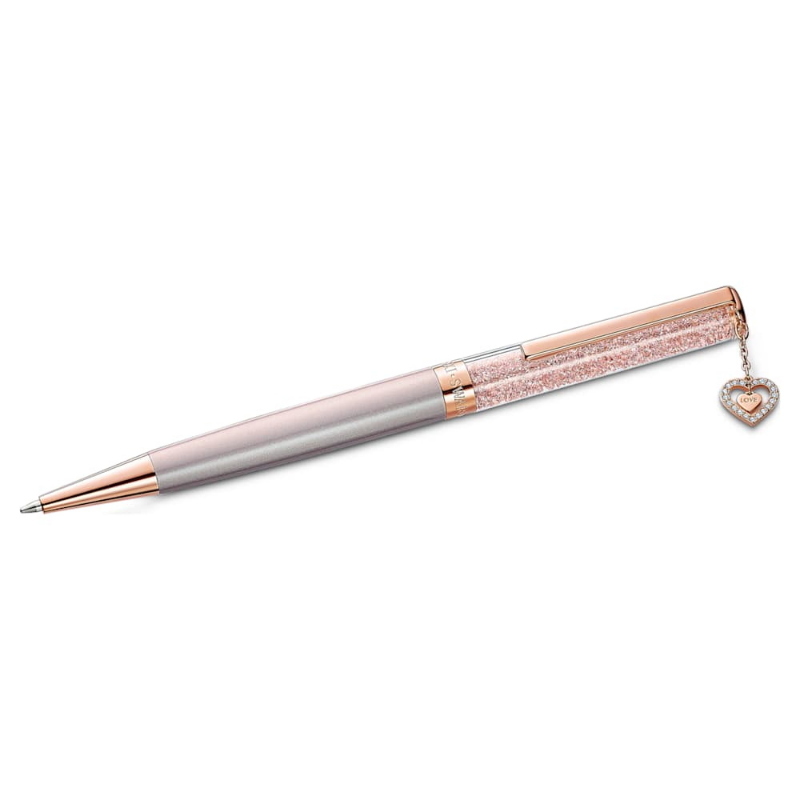 Swarovski 5527536 penna a sfera crystalline, cuore, tono oro rosa, laccato rosa, placcato color oro rosa di swarovski originale