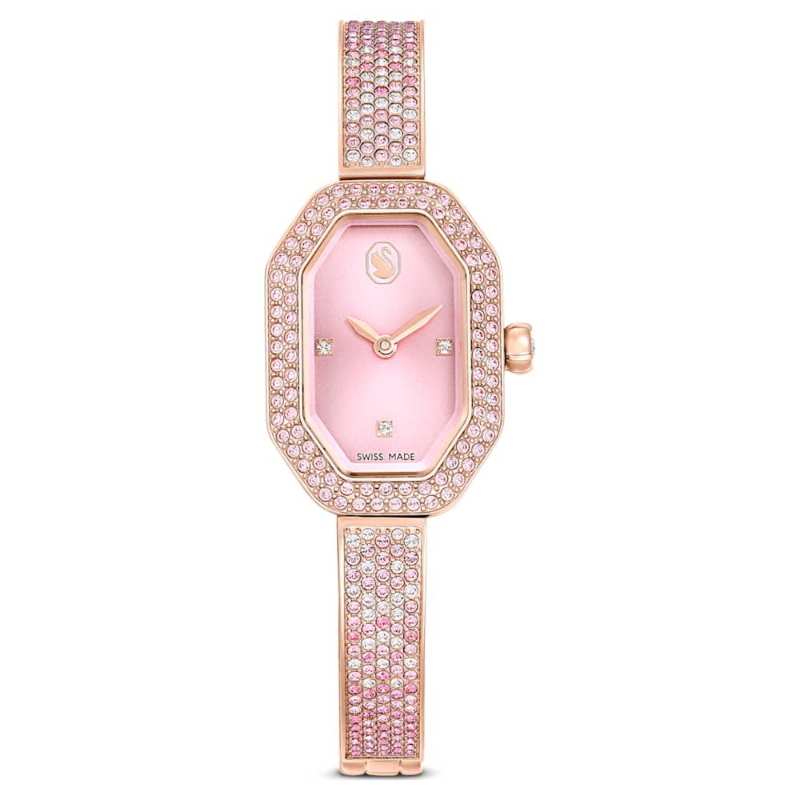 Swarovski 5717588 orologio bangle dextera, fabbricato in svizzera, rosa, placcato color oro rosa di swarovski originale