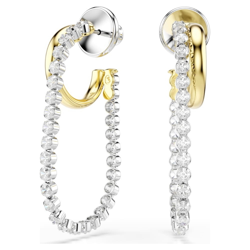 Swarovski 5749366 orecchini hyperbola, taglio round, bianchi, mix di finiture di swarovski originale