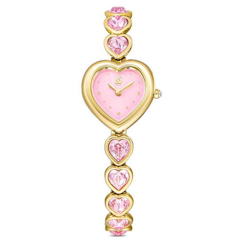 Swarovski 5741519 orologio idyllia heart, bracciale in cristallo, rosa, finitura in tono dorato di swarovski originale