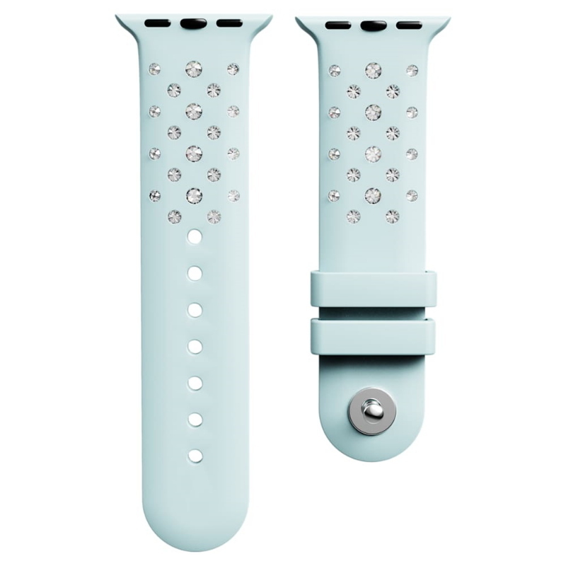 Swarovski 5755227 cinturino per orologio, silicone con impunture, blu, acciaio inossidabile di swarovski originale