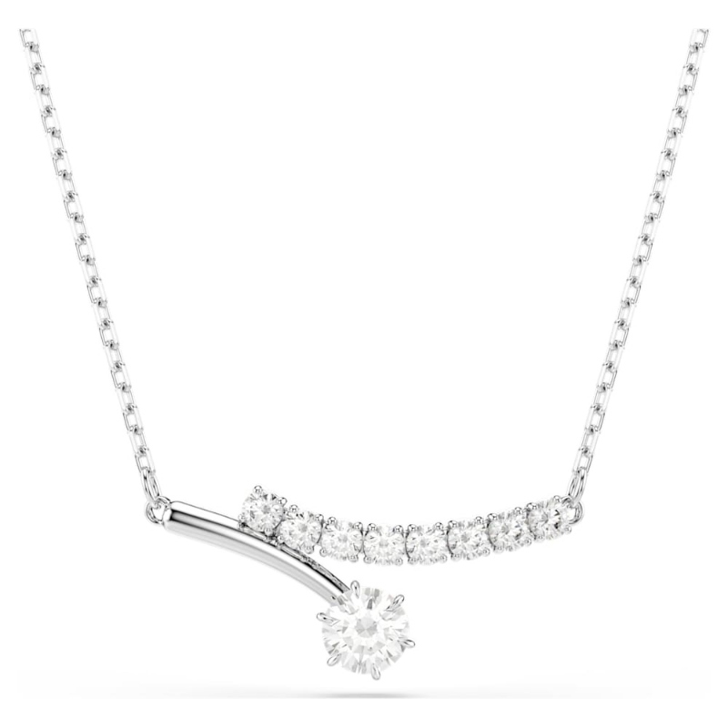 Swarovski 5753568 collana matrix, taglio round, bianca, placcato rodio di swarovski originale