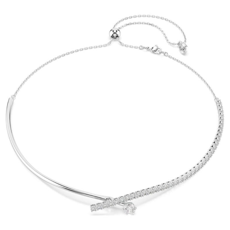 Swarovski 5754020 collana matrix, taglio round, bianca, placcato rodio di swarovski originale