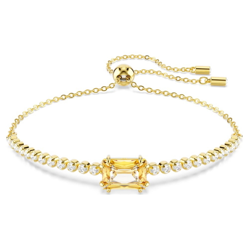 Swarovski 5730699 bracciale tennis matrix, taglio misto, caramello, finitura oro 18k di swarovski originale