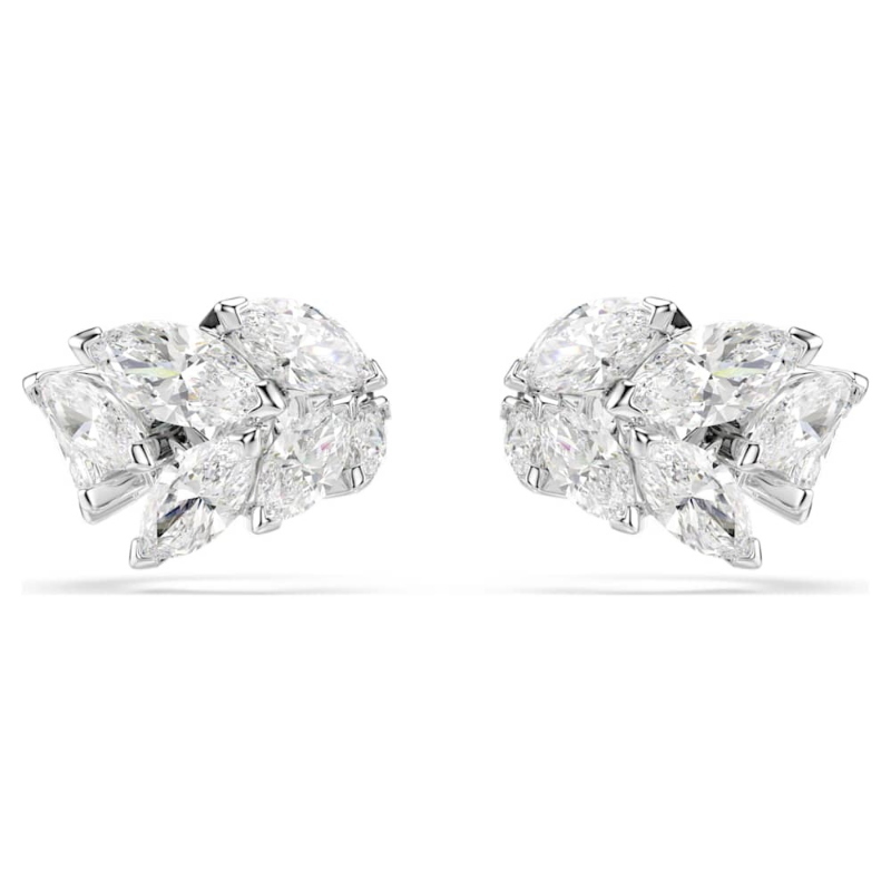 Swarovski 5747998 orecchini ear cuff mesmera, taglio marquise, bianchi, placcato rodio di swarovski originale