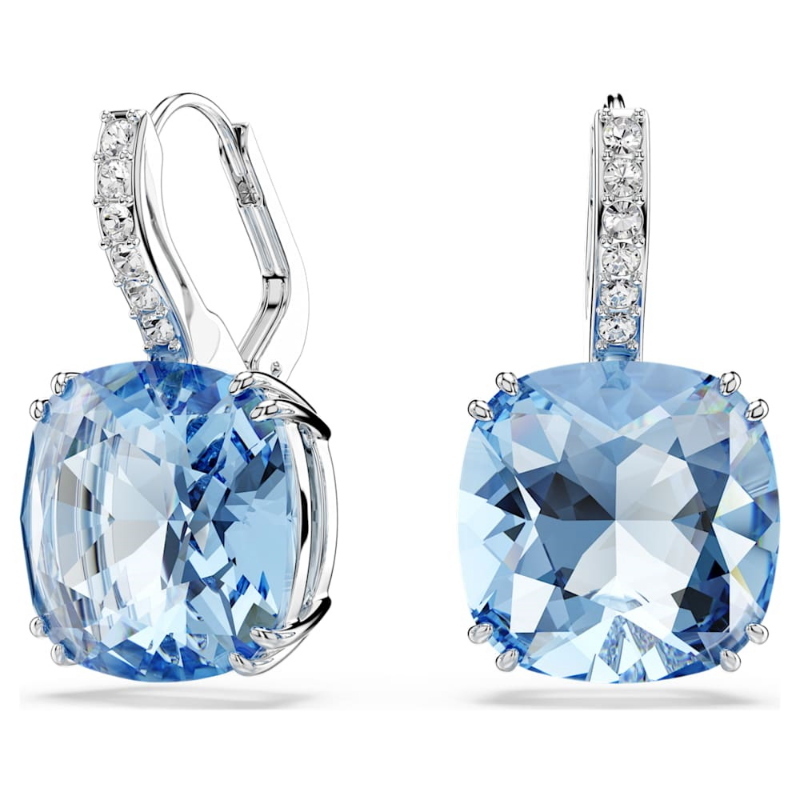 Swarovski 5756150 orecchini pendenti millenia, taglio cushion, blu, placcato rodio di swarovski originale