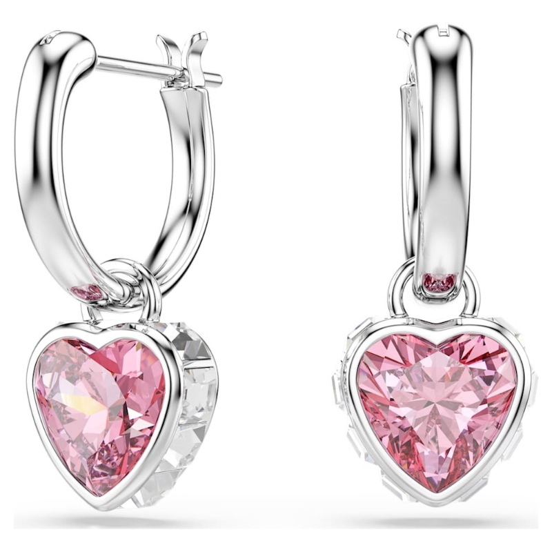 Swarovski 5757814 orecchini pendenti chroma, cuore, rosa, placcato rodio di swarovski originale