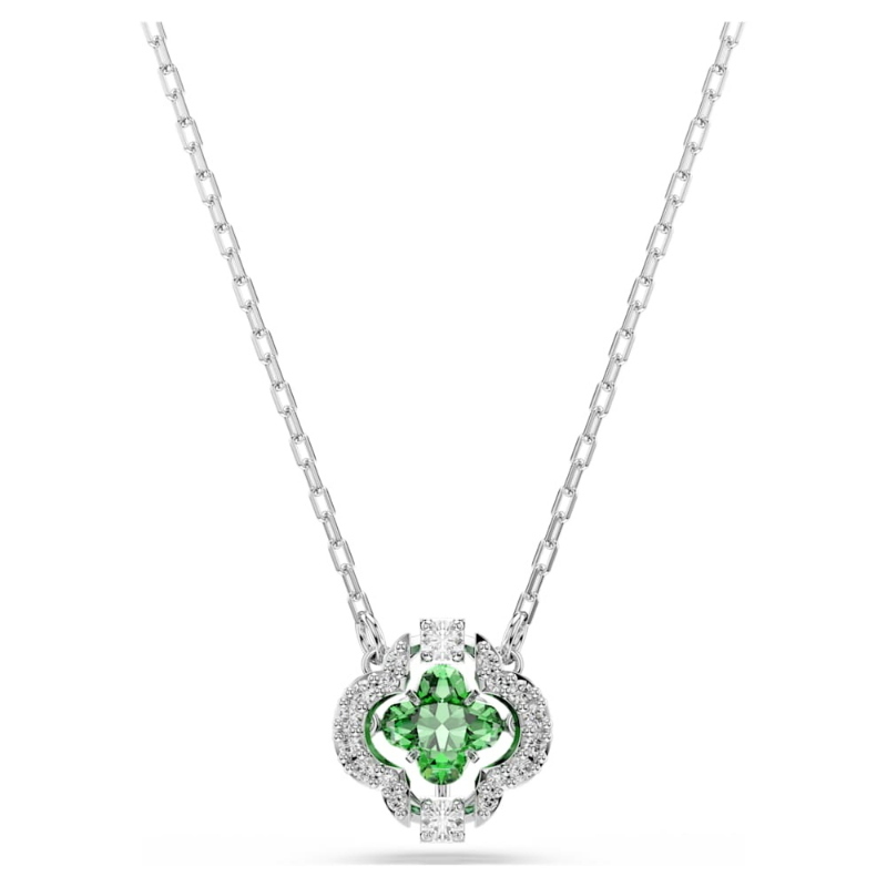 Swarovski 5757785 pendente una angelic, taglio misto, verde, placcato rodio di swarovski originale