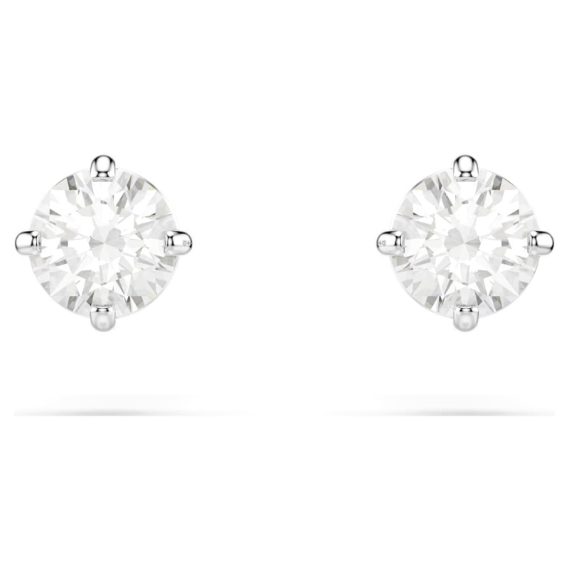 Swarovski 5408436 orecchini a lobo stilla attract, taglio round, bianchi, placcato rodio di swarovski originale