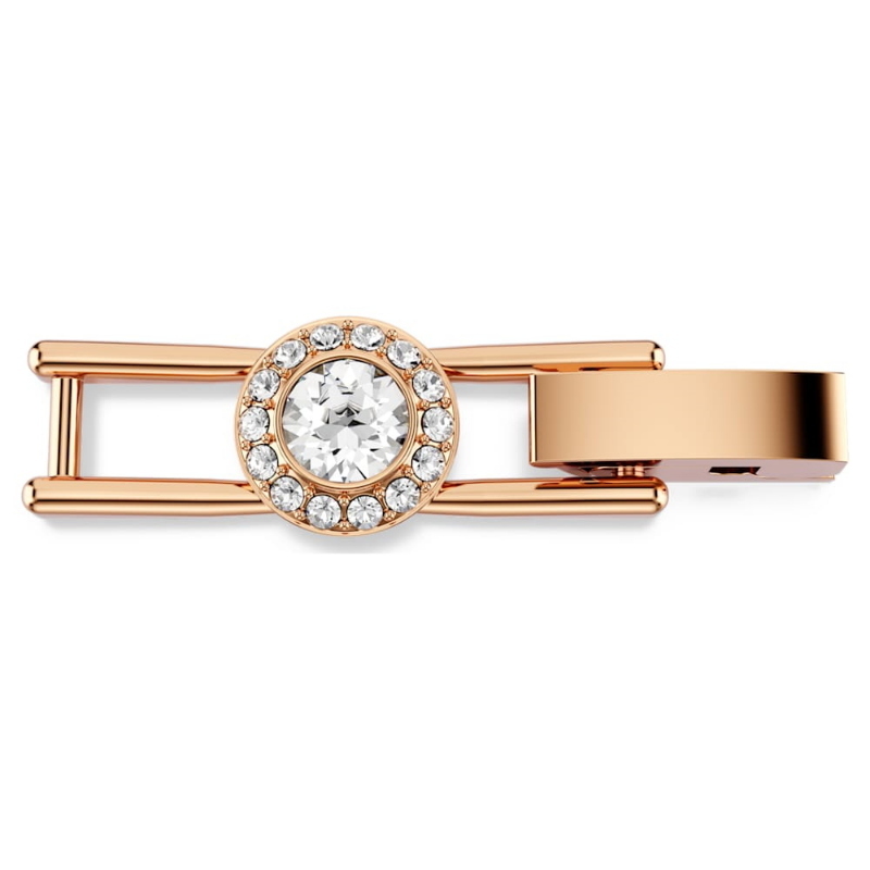 Swarovski 5257142 extender una angelic, taglio round, bianco, finitura oro rosa 18k di swarovski originale