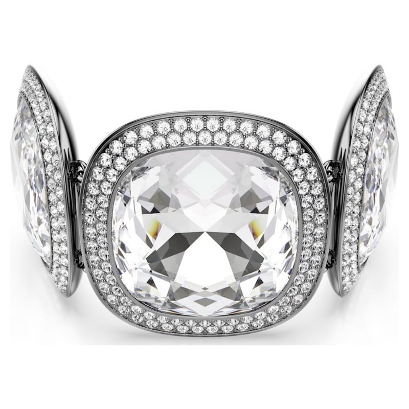 Swarovski 5751557 braccialetti /tto una angelic, taglio cushion, bianco, placcato rutenio di swarovski originale