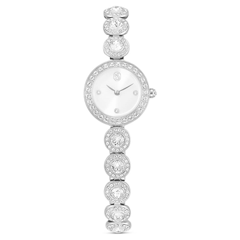 Swarovski 5737038 orologio una angelic, bracciale in cristallo, tono argentato, acciaio inossidabile di swarovski originale