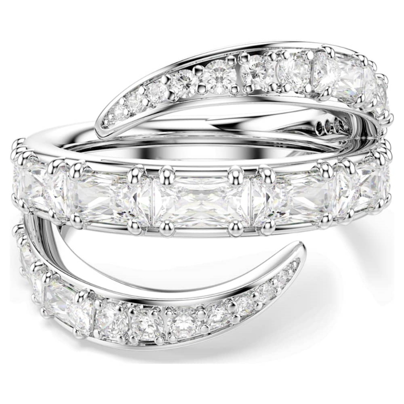 Swarovski 5762204 anello vienna, taglio misto, cigno, bianco, placcato rodio di swarovski originale