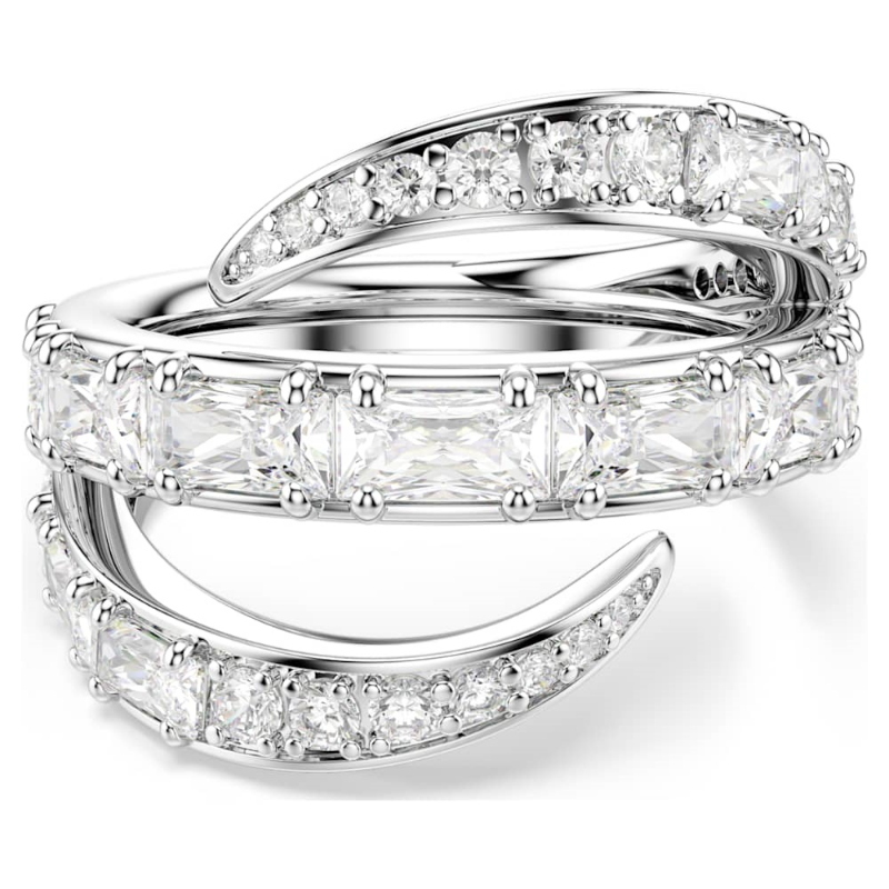Swarovski 5762205 anello vienna, taglio misto, cigno, bianco, placcato rodio di swarovski originale
