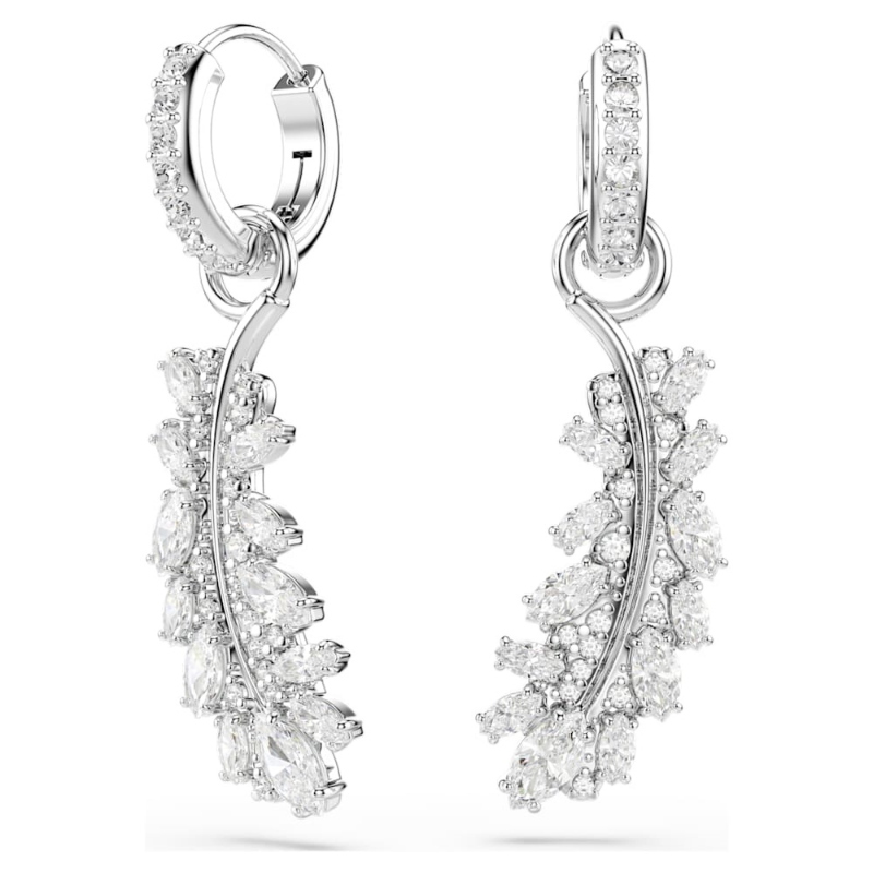 Swarovski 5754272 orecchini vienna, taglio misto, piuma, bianchi, placcato rodio di swarovski originale