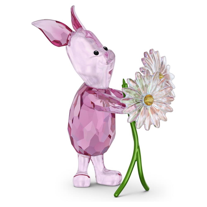 Swarovski 5732817 winnie the pooh piglet, creazione in cristallo, rosa di swarovski originale
