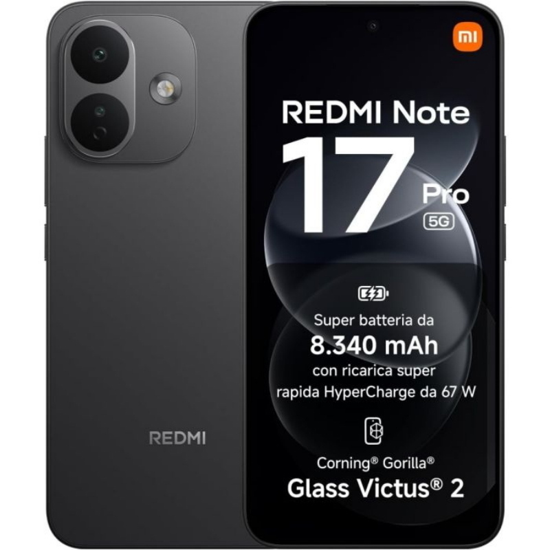Smartphone redmi note 17 pro 5g - 8+512gb black nero