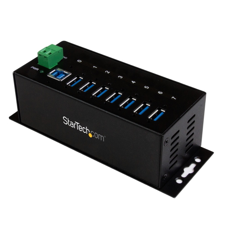 StarTech.com Hub USB 3.0 a 7 porte - 5Gbps - Hub USB-A industriale in metallo con protezione ESD e dalle sovratensioni 350W - Montaggio su guida DIN, a parete o su scrivania - Hub di espansione USB conforme a TAA - Immagine 9