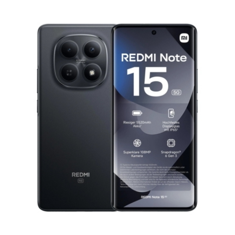 Smartphone redmi note 15 - 8+256gb 5g black nero