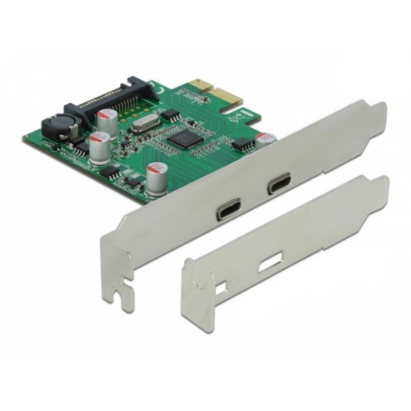 Delock pci express x1 card to 2 x external superspeed usb (usb 3.2 gen 1) usb type-c? female scheda di interfaccia e adattatore