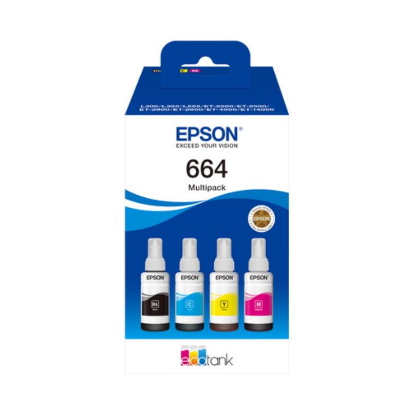 Epson cart ink 664 ecotank 4-colour multipack