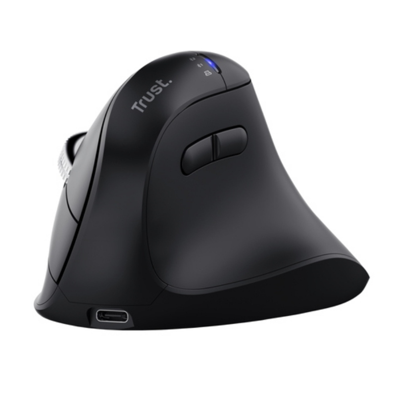 Trust mouse ergonomico verticale hyperscroll wireless ricaricabile multiconnect 2x bt + wl 2,4ghz (u