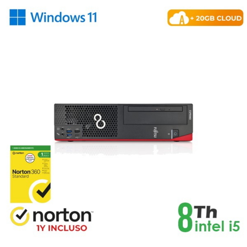 Pc d758-958 sff intel core i5-8 gen 8gb 256gb ssd windows 11 pro + norton antivirus - ricondizionato (rn54522316)