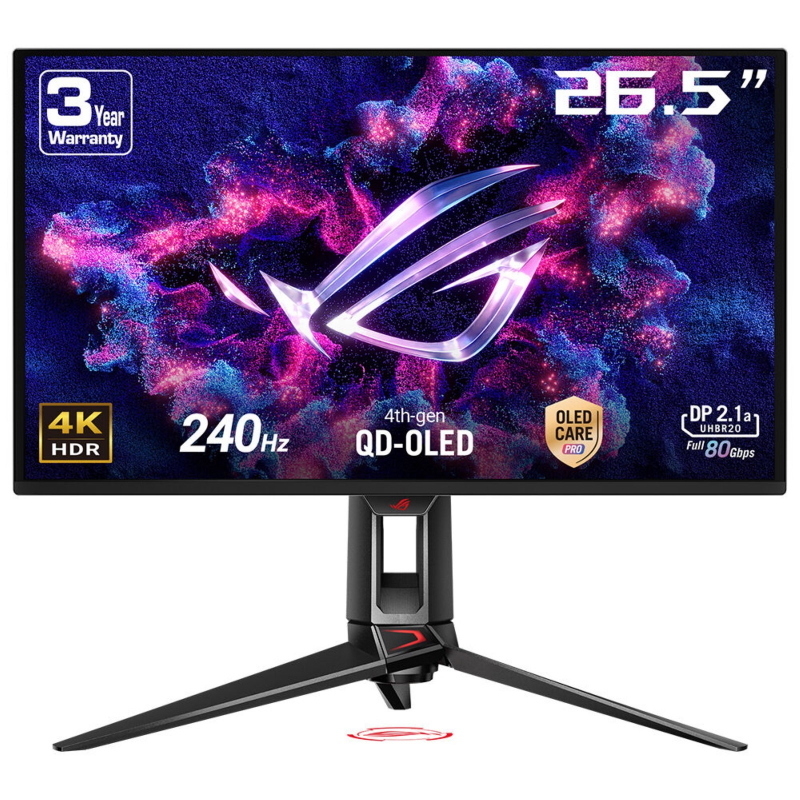 Senza Marca Nero Asus Rog Swift Oled Pg27ucdm Monitor Pc 67,3 Cm (26.5") 3840 X 2160 Pixel 4K Ultra Hd Qd-Oled - 90Lm0b30-B01971 - Immagine 6