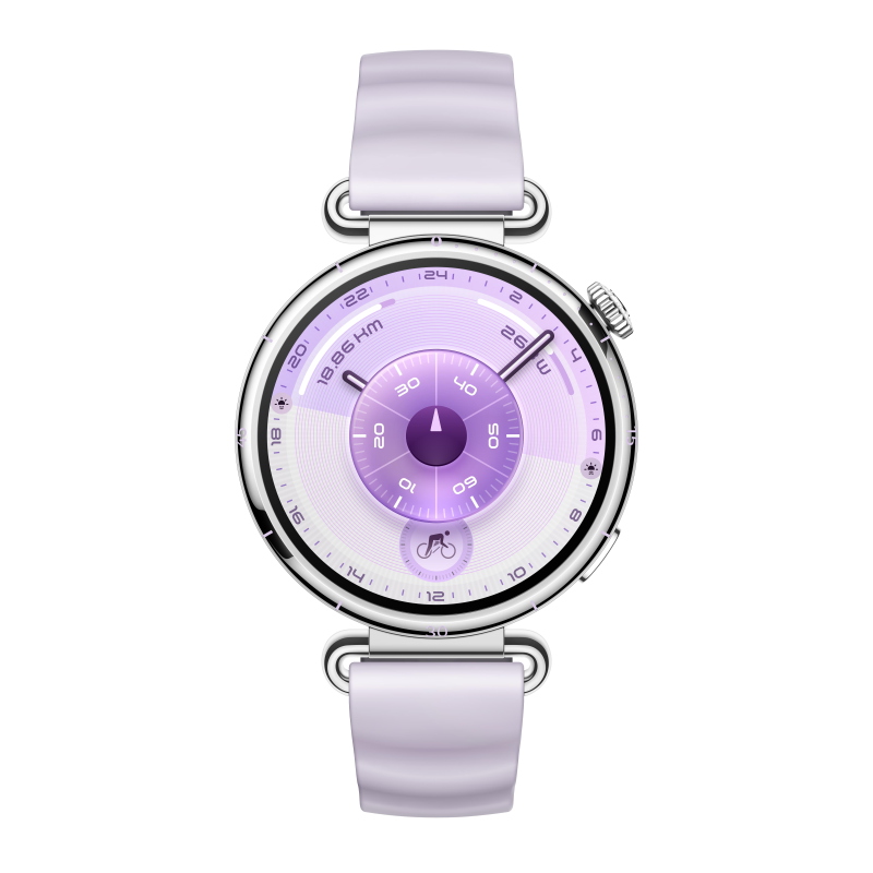 Huawei watch gt6, cassa 41mm in acciaio inossidabile e cinturino viola. compatibile con ios e android. fino a 14 giorni di