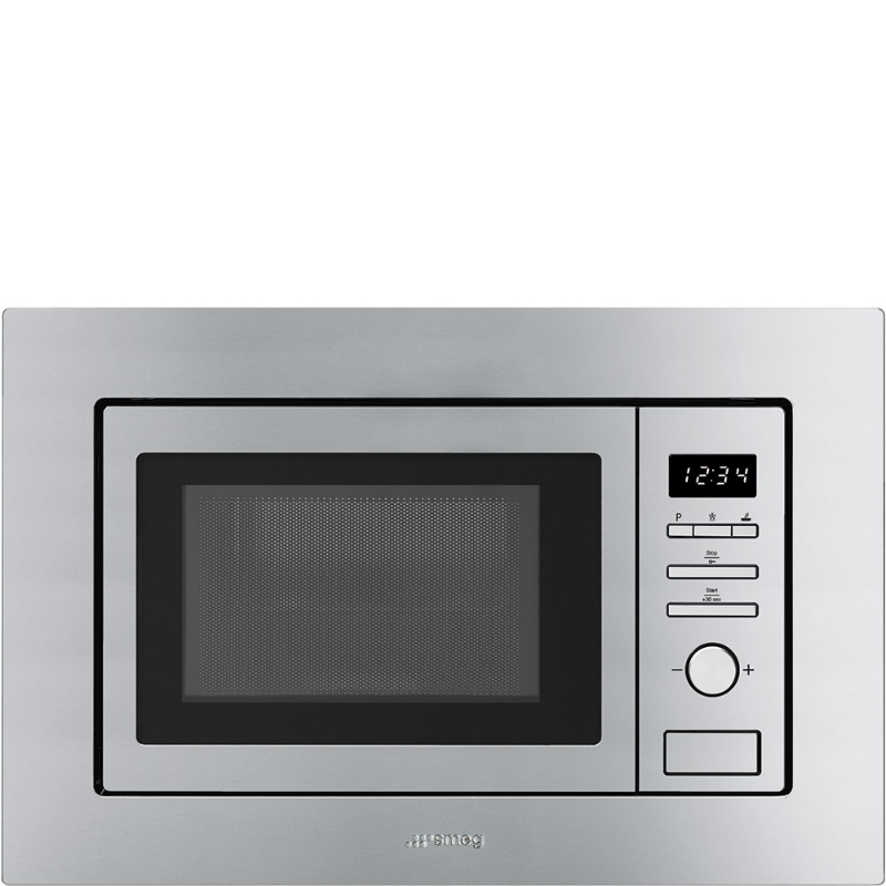 Smeg forno microonde incasso 19lt 1000w grill 60cm inox satin. fmi017x