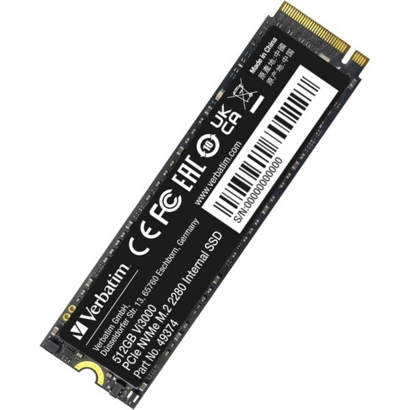 Verbatim ssd interno vi3000 512gb m.2 pci-e r/w 3300/3300 gen 3x4