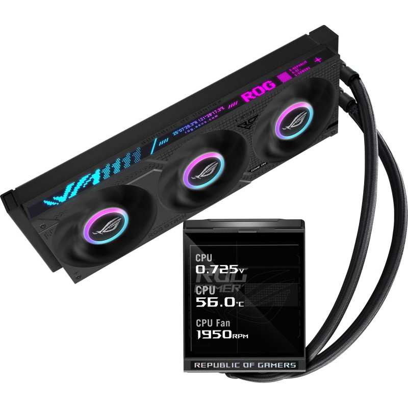Asus rog strix lc iv 360 argb lcd processore raffreddatore di liquidi tutto in uno 12 cm nero