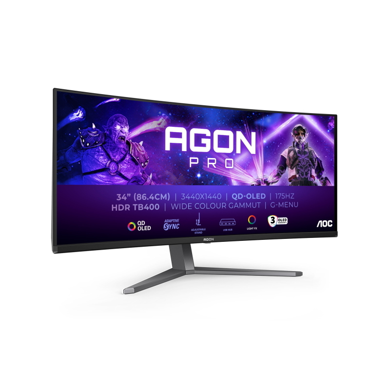 Aoc Nero/Grigio Agon Pro Ag346ucd Monitor Pc 86,4 Cm (34") 3440 X 1440 Pixel Wide Quad Hd Qd-Oled - 156289 - Immagine 9