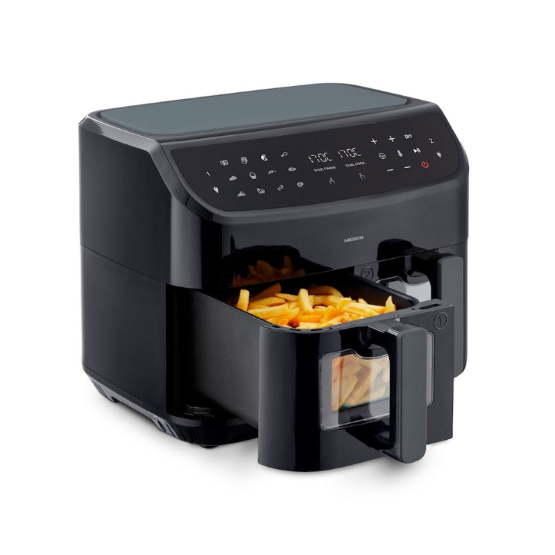 Medion life p20 doppia 8,7 l 2600 w friggitrice ad aria calda nero