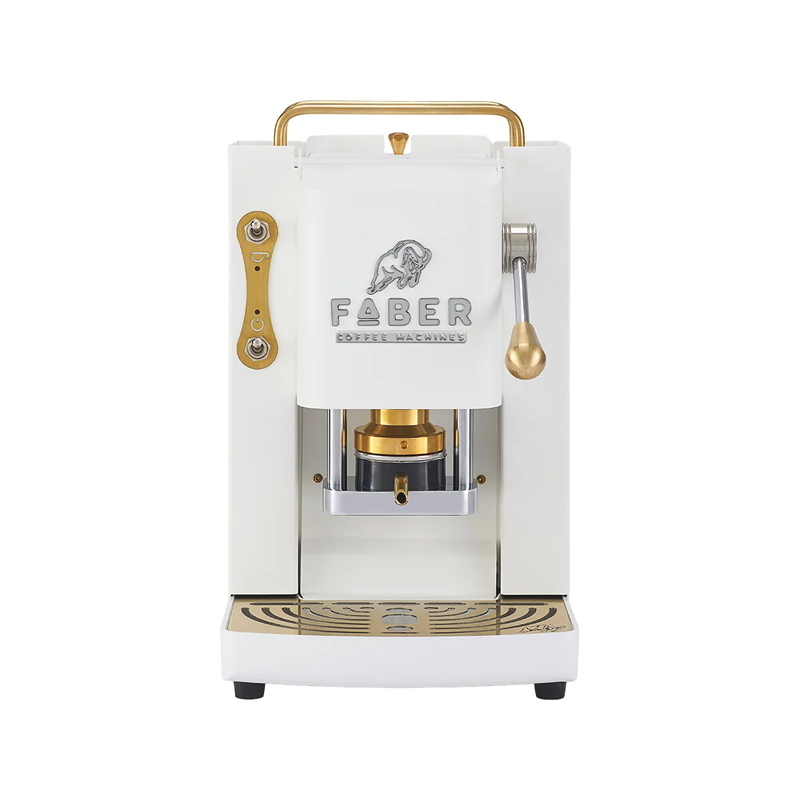 Faber pro deluxe 3.0 old white brass - macchina caffÃ? a cialde - elettrovalvola - portacialda estraibile