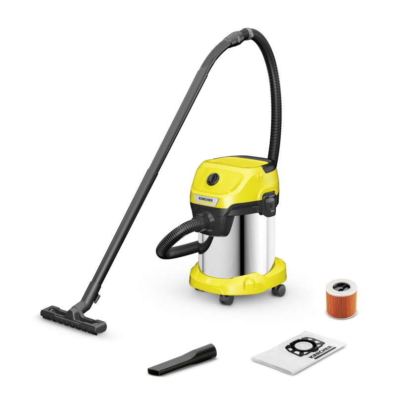 Kärcher wd 3 s v-17/4/20 17 l aspiratore a cilindro secco e bagnato 1000 w sacchetto per la polvere