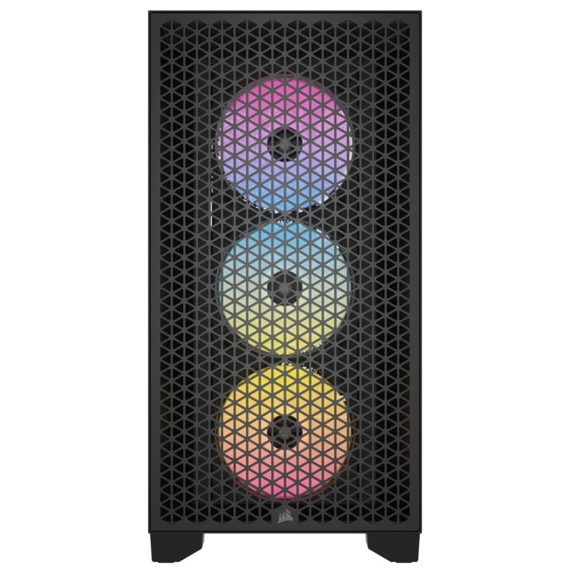 Corsair 3000d rgb airflow case per pc mid-tower vetro temperato- 3 ventole ar120 rgb - supporto di gpu a tre slot - spazio per alloggiare fino a 8 ventole da 120 mm - design con flusso d`aria elevato minitx/matx/atx nero - Immagine 6